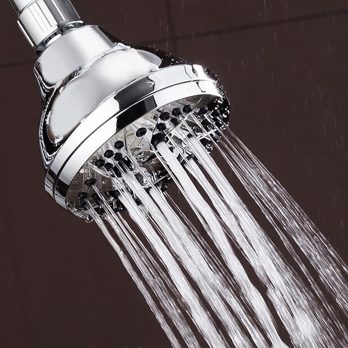 AquaDance Chrome Finish 6-Setting Shower Head for Maximum Power. Enjoy 1.8 GPM Spiral High Performance Luxury Even Under Low Water Pressure