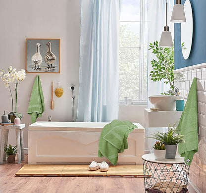 Utopia Towels 8 Piece Luxury Towel Set – Majestic Plush, Super Absorbent & Quicker-to-Dry, Thick 100% Ring Spun Cotton Towels for Bathroom, Spa & Hotel – 2 Bath, 2 Hand, 4 Washcloths, Sage Green
