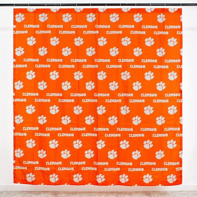 Everything Comfy Clemson Tigers Bright and Colorful Shower Curtain Cover 70" x 72"