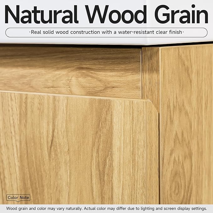 16" Japandi Floating Bathroom Vanity with Sink, Pre-Assembled Wall-Mounted Bathroom Vanity, Narrow Bathroom Vanity 10" D Solid Wood Vanity Cabinet, Engineered Stone Top, Soft-Close Hinge