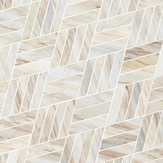 MSI Angora Rhombus Polished Marble Mosaic Tile for Bathroom, Kitchen Backsplash, Accent Wall Tile, and Shower Wall Tile