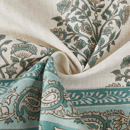 Lush Decor Sofia Flower Block Bouquet Shower Curtain Single 72" W X 72" L Teal - Bath Curtain - Block Print - Floral Shower Curtain - Vintage Boho Decor