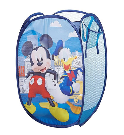 Mickey Mouse Pop Up Laundry Hamper with Durable Carry Handles,Blue Kids Clothes Storage, 21" H x 13.5" W x 13.5" L