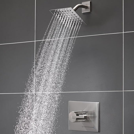 SOOOHOT Shower Kit, Shower Faucet Set with 6-Inch Rain Shower Head, Single-Handle Shower Trim Kit, Brushed Nickel （Valve Included)