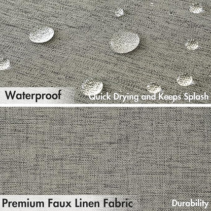 MIULEE Linen Fabric Shower Curtain Grey W72*L72 12 Metal Hooks | Modern, Heavy Duty, Shower Curtain Set, Waterproof Thick Cloth Shower Curtains, Bathroom Hotel Bathtub, Washable