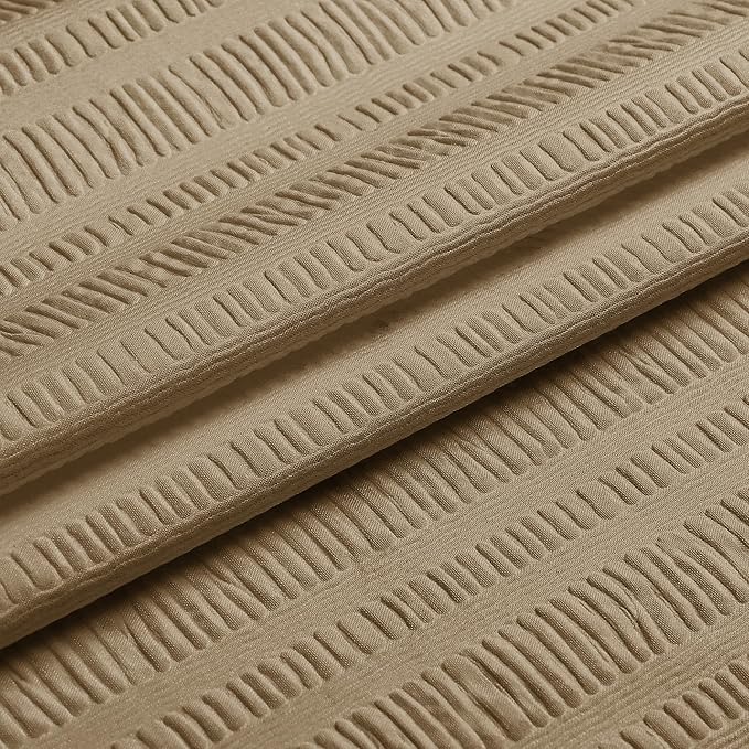 Aiyufeng Taupe Shower Curtain for Bathroom, Embossed Textured Fabric Shower Curtain for Bathroom - Soft Cloth & Hotel Spa, Machine Washable, 72X84,Taupe
