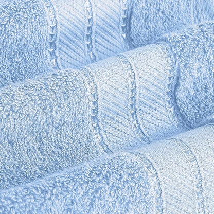Modern Threads - Spun Loft 6-Piece 100% Combed Cotton Towel Set - Bath Towels, Hand Towels, & Washcloths - Super Absorbent & Quick Dry - 600 GSM - Soft & Plush, Blue