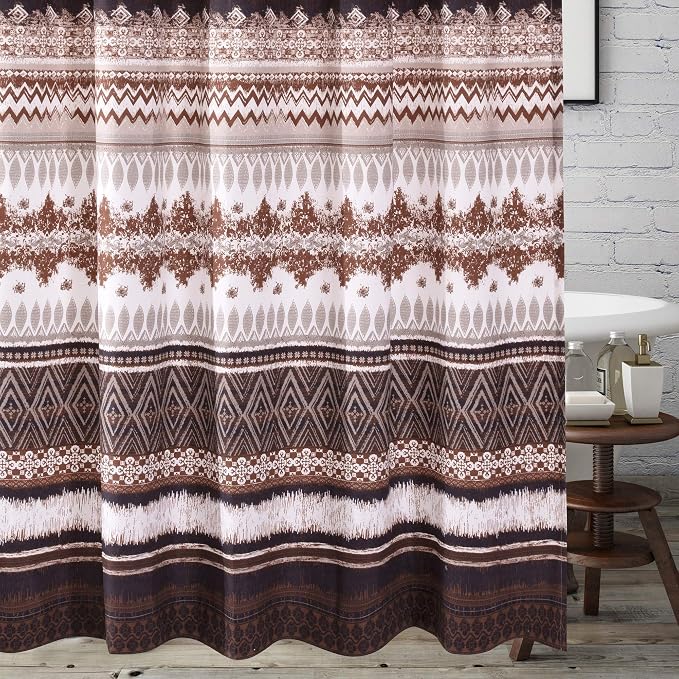 Greenland Home Fashions Fabric Sensations Shower Curtain, Stylish Bathroom Decor, Machine Washable, 72 inches x 72 inches, Southwest