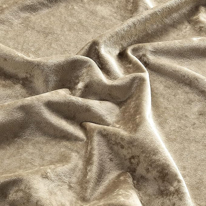 Fredsure Distressed Velvet Shower Curtain Set, 13 Pieces Khaki Including 1 Piece 72"x72" Shower Curtain and 12 Pieces Silver Hooks