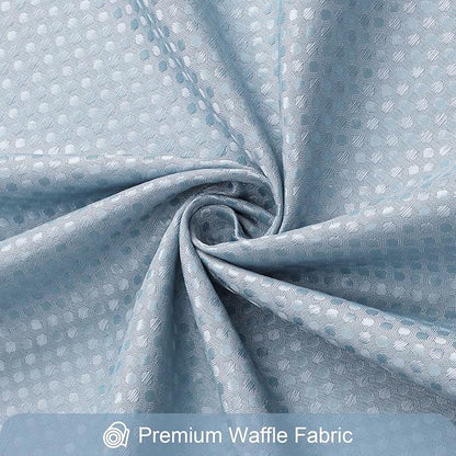3 in 1 Fog Blue Shower Curtain with PEVA Liner, 12 Hooks, 72x72 | Luxury Weighted Fabric Shower Curtain Set, 12 Stainless Steel Double-Sided Hooks, Water Repellent, Bathroom Decor