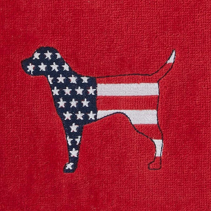 SKL Home Red White & Blue Hound Hand Towel Set-2pc, 100% Cotton, Red | Fun embroidery for Memorial Day, 4th of July, Labor Day & all patriotic holidays. For use in the bathroom, kitchen or bar.