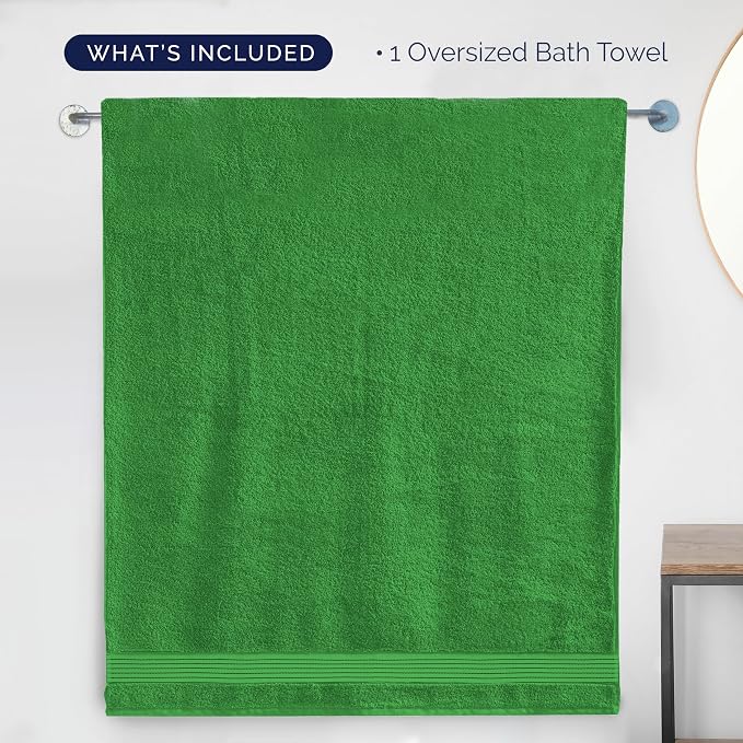 Elegant Comfort Premium Super Soft Highly Absorbent 1 Piece Oversized Bath Sheet - 40" x 80" inch, Luxurious Hotel Spa Quality 100% Turkish Cotton Extra Large Bath Towels for Adults, Emerald Green