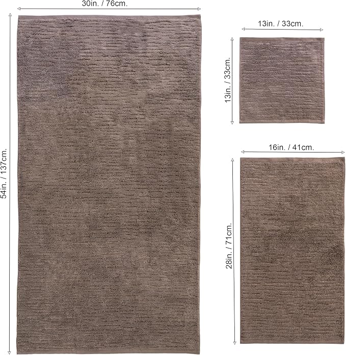SKL Home CloudSoft Bath Towel Set, 6-Piece, 100% Cotton Luxury, Mink Brown | 2 Bath towels, 2 hand towels, 2 washcloths. Premium spa-level quality. 600/520 GSM weight. Ultra plush & absorbent.