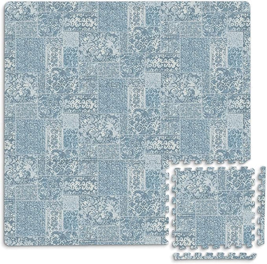 FloorPops Blue Mercado Interlocking Floor Tiles, FP3597