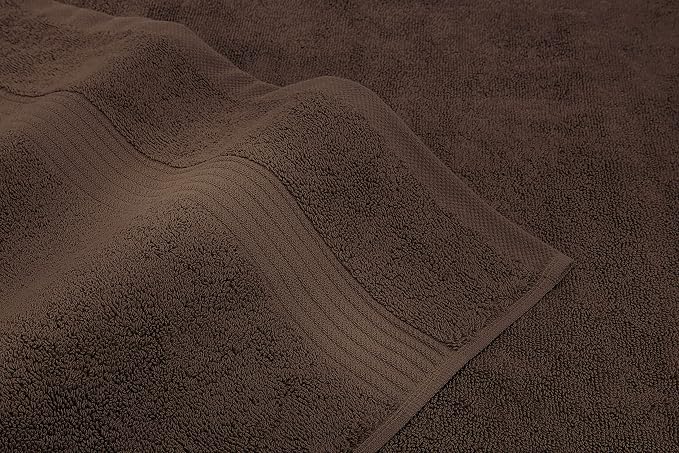 American Veteran Towel, 100% Cotton Turkish Bath Towels for Bathroom 4 Pack, 27x54 Extra Large Premium Soft Drying Bathroom Towels, Brown