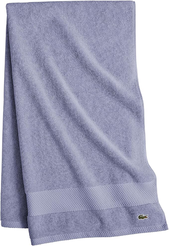 Lacoste Heritage 100% Supima Cotton Bath Sheet, Light Denim, 35" x 70" – Highly Absorbent & Quick Drying, Premium Super Soft Bath Towel, Bathroom Essential, Gift for All Occasions, Machine Washable