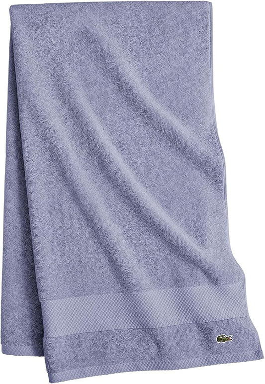 Lacoste Heritage 100% Supima Cotton Bath Sheet, Light Denim, 35" x 70" – Highly Absorbent & Quick Drying, Premium Super Soft Bath Towel, Bathroom Essential, Gift for All Occasions, Machine Washable
