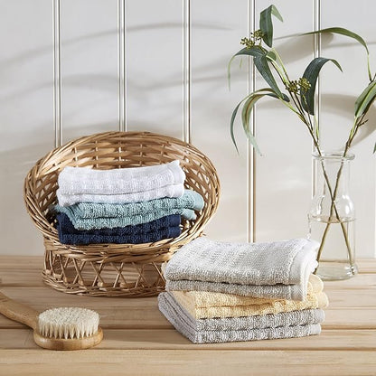 Tommy Bahama - Washcloths, Soft & Absorbent Cotton Towels, Low Linting & Fade Resistant, Oeko-Tex Certified (Northern Pacific Grey, 12 Piece)