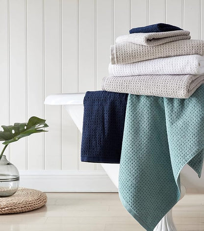 Tommy Bahama - Bath Towels, Highly Absorbent Cotton Bathroom Decor, Low Linting & Fade Resistant, Oeko-Tex Certified (Northern Pacific Maritime Navy, 6-Piece)