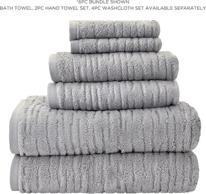 SKL Home CloudSoft Bath Towel, 100% Cotton Luxury, Gray | Premium spa-level quality. 600 GSM weight. Ultra plush & absorbent.
