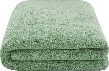 American Soft Linen 100% Cotton 600 GSM Turkish 40x80 Oversized Bath Towel Sheet, Extra Large Adult Towels for Bathroom, Sage Green