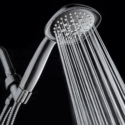 AquaDance, Oil-Rubbed Bronze Luxury Square 6-setting High-Pressure Hand Extra-Long 72" Stainless Steel Hose, Bracket, Solid Brass Fittings, Finish. Premium Handheld Shower Head from Top American