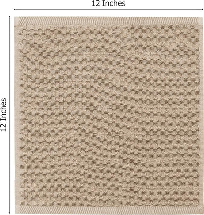 COTTON CRAFT Euro Spa Waffle Wash Cloth - Set of 12 Linen Washcloth | Luxury Face Towel Set - 100% Cotton - Soft Plush Absorbent Low Lint Quick Dry - Gym Shower Beach Bath Kitchen - 12x12 inches