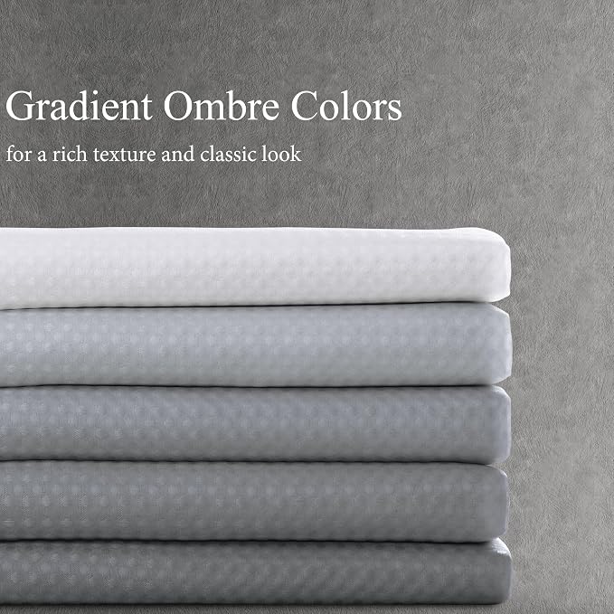 Shower Curtain 78 inches Long for Bathroom 1 Panel Grey | Ombre Waffle, Shower Curtains with Hook, Water Repellent, Boho Farmhouse, Simple Modern Bath Decor, Machine Washable, 72x78