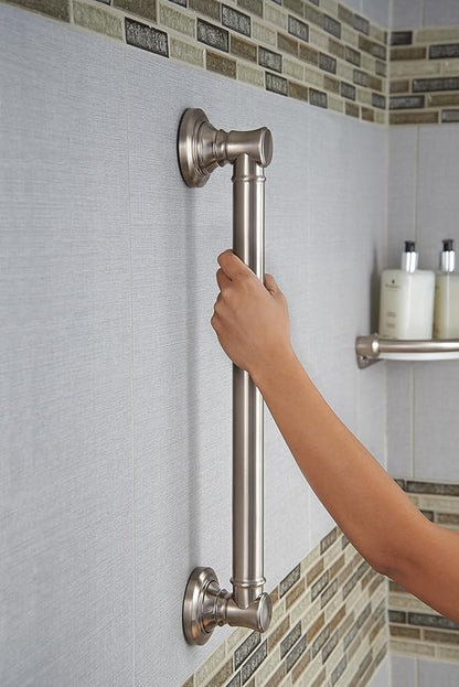 Delta Traditional (1-Pack) 18" Shower Grab Bar Seniors ADA Compliant Brilliance Stainless Steel 450 lb Capacity Bathroom Safety Handle for Shower, Tub | Wall Mounted Balance Assist, Grip Bar 41618-SS
