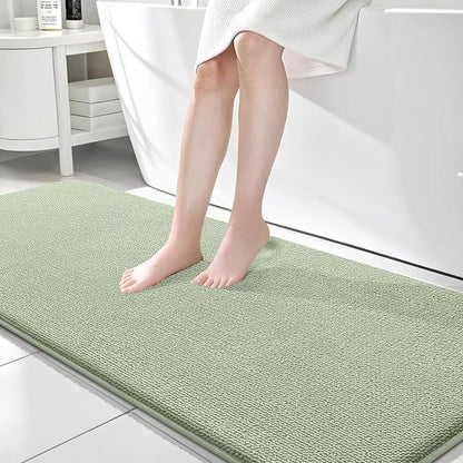 OLANLY Memory Foam Bathroom Runner Rugs 70x24, Long Bath Mats, Sage Green | Soft Quick Dry Bath Rugs, Non-Slip, Absorbent Machine Washable Mat for Bathroom Floor, Tub and Shower, Home Decor Accessories