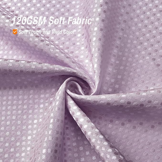 Long Lavender Fabric Shower Curtain, 72 x 78 | Tall Cloth-Textured Shower Curtain for Bathroom, Water Repellent, Machine Washable
