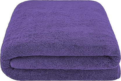 American Soft Linen 100% Cotton 600 GSM Turkish 40x80 Oversized Bath Towel Sheet, Extra Large Adult Towels for Bathroom, Purple Bath Sheet
