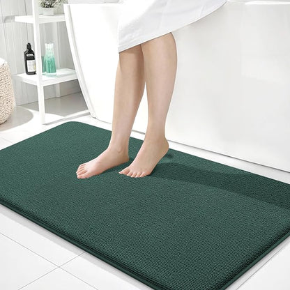 OLANLY Memory Foam Bathroom Runner Rugs 44x24, Long Mats, Blackish Green | Soft Quick Dry Bath Rugs, Non-Slip, Absorbent Machine Washable Mat for Bathroom Floor, Tub and Shower, Home Decor Accessories