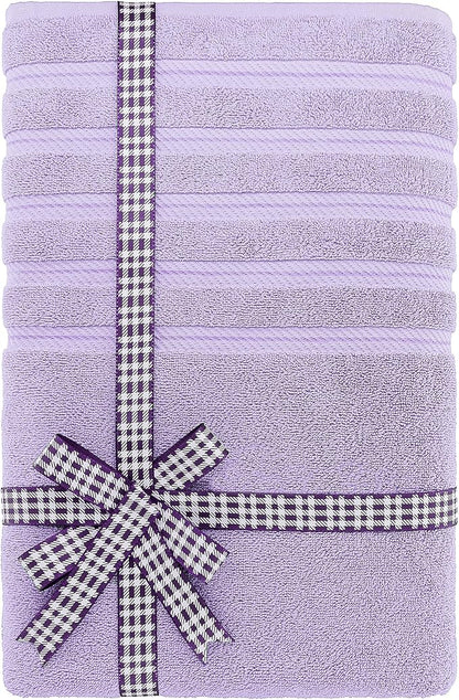 American Soft Linen 35x70 Jumbo Large Bath Towel, 600 GSM 100% Cotton Turkish Bath Sheet, Oversized Luxury Bath Towel for Bathroom Beach and Pool, Lilac