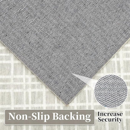 Washable Area Rugs 10x13 Rug for Living Room Modern Grey Rug Plaid Large Area Rug for Bedroom Decor Rustic Non Slip Throw Rugs Low Pile Stain Resistant Carpet for Office Dining Room 10'x13'