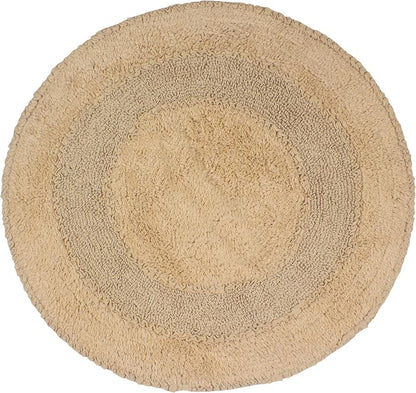 Home Weavers Radiant Collection 100% Cotton Bathroom Rugs Set, Bathroom Décor, Washable Rug, Extra Soft and Absorbent Bath Rug, Kitchen Mat, Bath Mat Set, Bath Floor Mat Non Slip, 30" Round, Linen