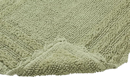 Better Trends Lilly Crochet Collection 100% Cotton 2 Piece Set (17" x 24" | 21" x 34") Bath Rug Set in Sage