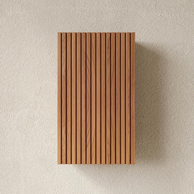 KEIKI Bathroom Wall Cabinet with Soft-Close Doors, Brown Oak | Premium Wood Medicine Cabinet, Narrow Storage Cabinet for Bathroom Kitchen Laundry Room