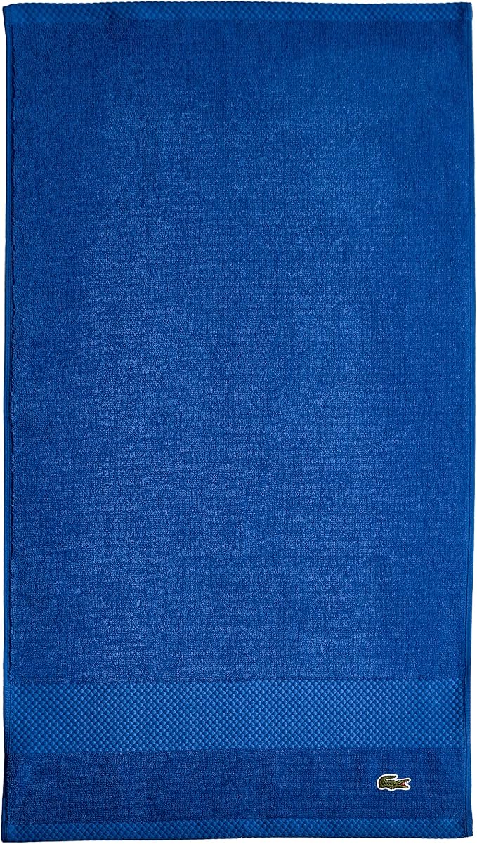 Lacoste Heritage 100% Supima Cotton Hand Towel, Surf Blue, 16" x 30" – Highly Absorbent & Quick Drying, Premium Super Soft Bath Towel, Bathroom Essential, Gift for All Occasions, Machine Washable