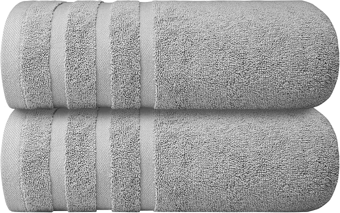 Infinitee Xclusives 100% Ring-Spun Cotton Bath Towels for Bathroom - Pack 2 | Luxury Super Soft, Absorbent & Quick-Drying |27x54 inches| Large Bathroom Towels Set |600 GSM| Gym, Shower, Spa & Hotel Use