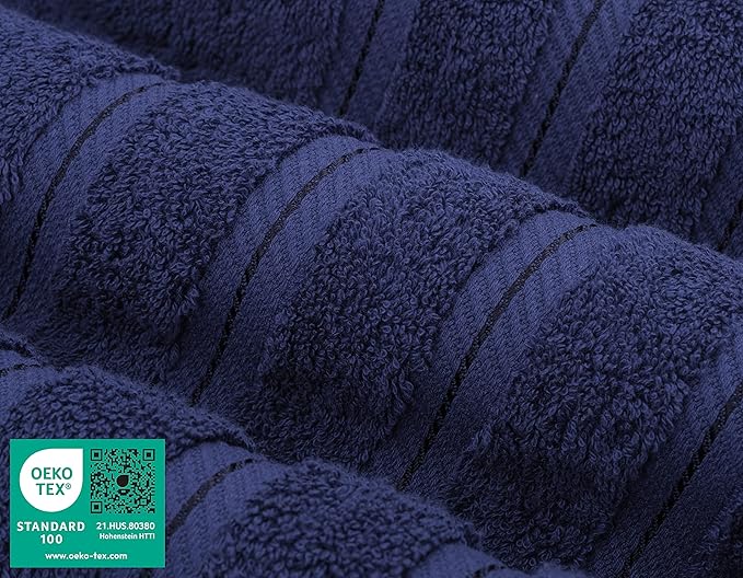 American Soft Linen 35x70 Jumbo Large Bath Towel, 600 GSM 100% Cotton Turkish Bath Sheet, Oversized Luxury Bath Towel for Bathroom Beach and Pool, Navy Blue