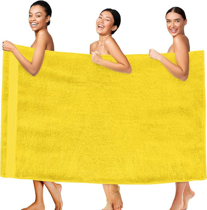 Elegant Comfort Premium Super Soft Highly Absorbent 1 Piece Oversized Bath Sheets - 40" x 80" inch, Luxurious Hotel Spa Quality 100% Turkish Cotton Extra Large Bath Towels for Adults, Yellow