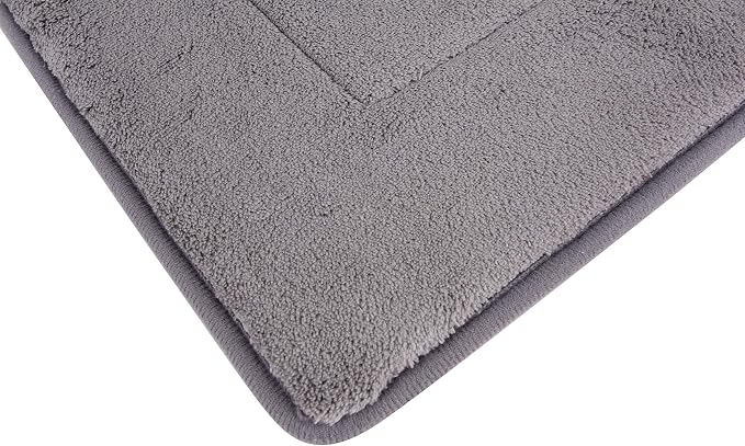 Ultra-Soft Extra-Thick Memory Foam Bath Mat (17 in x 24 in, Grey)