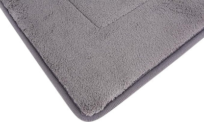 Ultra-Soft Extra-Thick Memory Foam Bath Mat (17 in x 24 in, Grey)