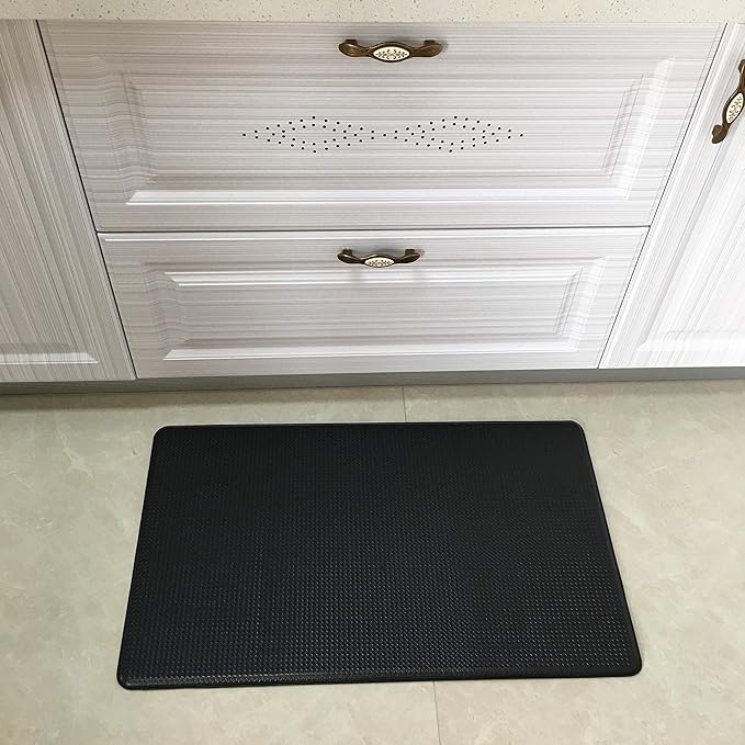 Art3d 18" x 30" x 0.4" (Pack of 1) Kitchen Floor Mat Black, Black