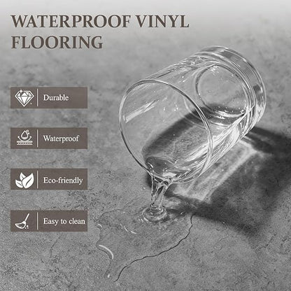 DEXDE Peel and Stick Floor Tile Dark Gray Waterproof Marble, 2FTx2FT 20 PC | Waterproof Self-adhesive Vinyl Tiles 80 Sq.Ft (20 Large 24x24 Pack), Vinyl Flooring for Bathroom Kitchen DIY Upgrades