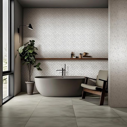 5 Sheets Square Marble Mosaic Wall and Floor Tiles for Bathroom and Kitchen 12.2 * 12.2 Inches 1.03 sq.ft
