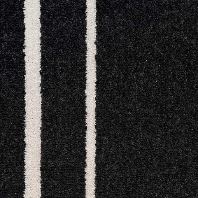Nourison Home Nourison Essentials Black Ivory 2' x 4' Area Rug - Easy Clean, Non Shedding, Bed Room, Living Room, Dining Room, Kitchen (2' x 4')