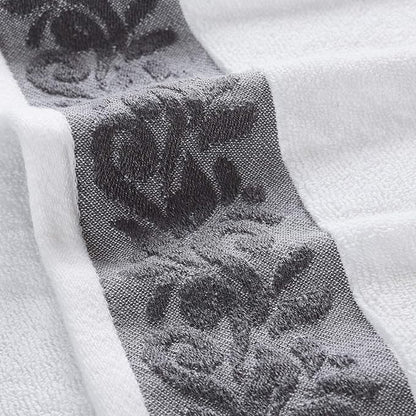 Modern Threads 600 GSM 6-Piece Towel Set with Filgree Jacquard Border Taupe