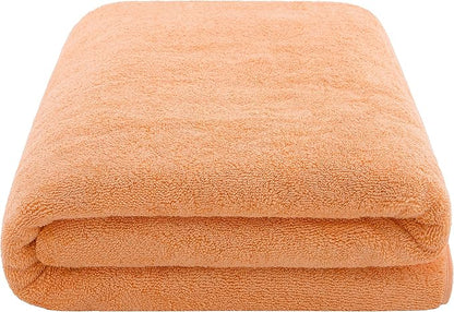 American Soft Linen 100% Cotton 600 GSM Turkish 40x80 Oversized Bath Towel Sheet, Extra Large Adult Towels for Bathroom, Malibu Peach Bath Sheet
